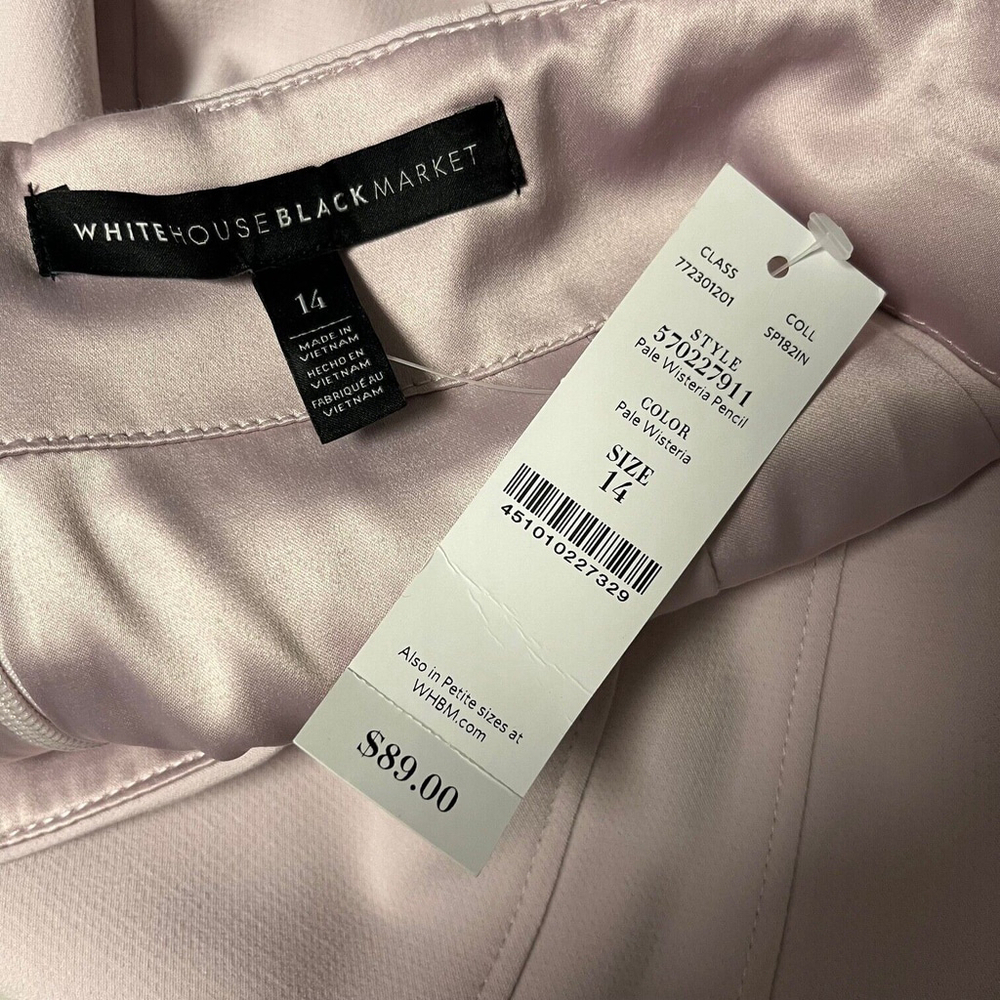 White House Black Market Blush Pink Comfort Stretch Pencil Skirt Size 14 NWT - Picture 4 of 5